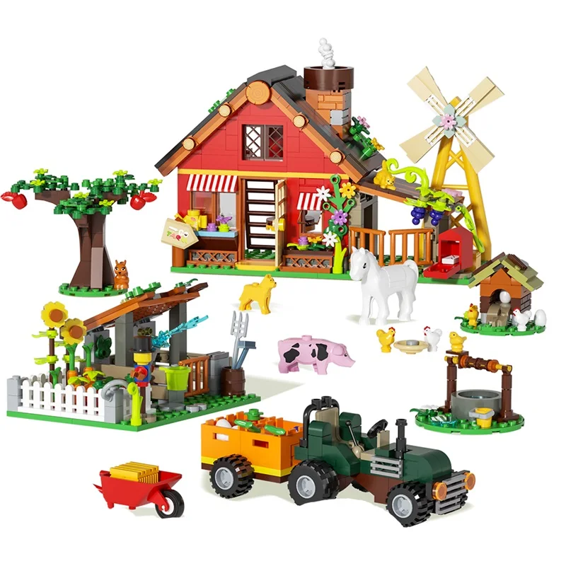창의적인 풍차 농가 빌딩 블록 모델(농업용 자동차, 동 - Agriculture Farming Certificate 리뷰 및 가격